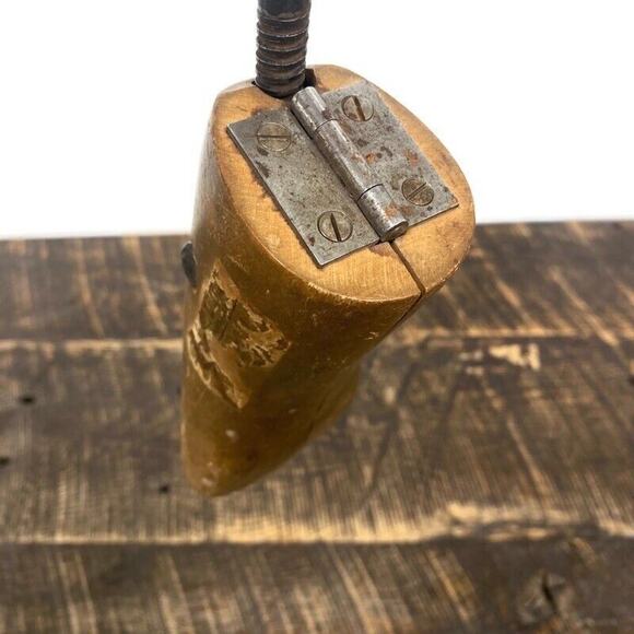 Antique Wooden Shoe Stretcher Maple Wood Cast Iron Handle Rustic Primitive Decor - Picture 5 of 13